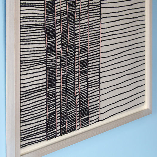 38" X 38" Migration Ivory/Black Wall Art - Cleared