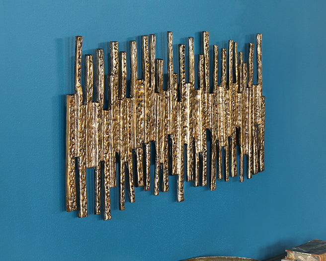 Abstract Brass Wall Sculpture- Cleared Decor