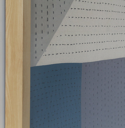 Blue And Grey Textile 2  40W X 56H - Cleared Decor