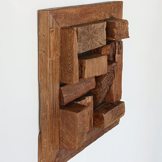Abstract Reclaimed Wood Wall Tile 20W x 20H