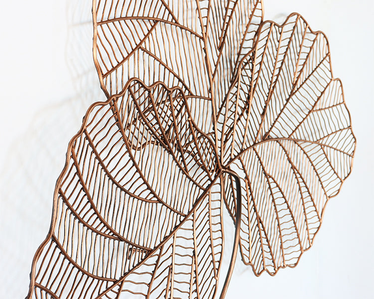 Copper Tri-Leaf Wall Art 49W x 38H