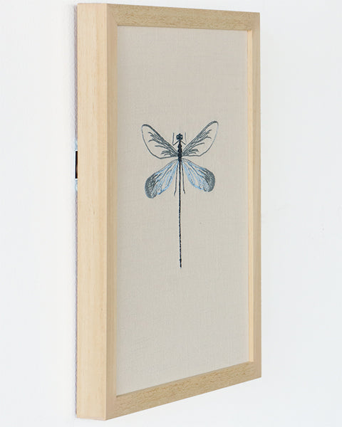 Embroidered Blue Dragonfly Wall Art - Cleared