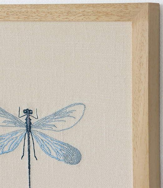 Embroidered Blue Dragonfly Wall Art - Cleared