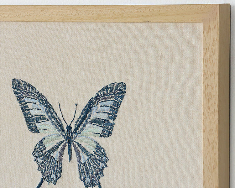 Embroidered Blue Butterfly Wall Art - Cleared