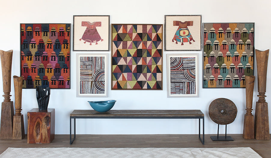 32" X 42" Churo Multi/Black Wall Art- Cleared
