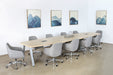 CON12 - Boat Shaped Conference Table WOblique Silver Legs