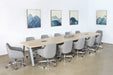 CON12 - Boat Shaped Conference Table WOblique Silver Legs
