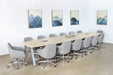 CON12 - Boat Shaped Conference Table WOblique Silver Legs