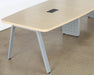 CON12 - Boat Shaped Conference Table WOblique Silver Legs