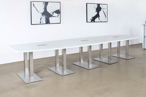 CON13 - 10' - 14' Adjustable Conference Table With White Top