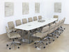 OC79 - Taupe Leather & Chrome Conference Chair On Casters