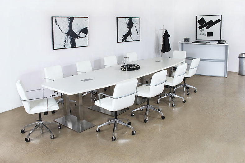 CON13 - 10' - 14' Adjustable Conference Table With White Top
