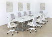 OC82 - White Conference Chair With Upholstered Sand Seat