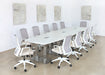 OC82 - White Conference Chair With Upholstered Sand Seat
