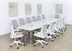 OC82 - White Conference Chair With Upholstered Sand Seat