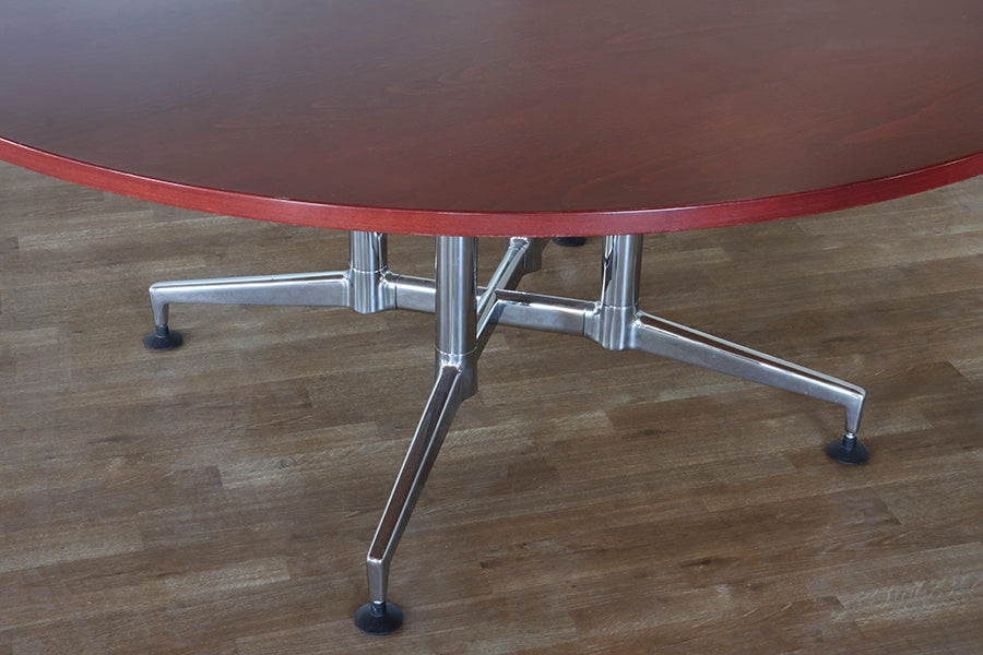 Large Round Cherry Conference Table