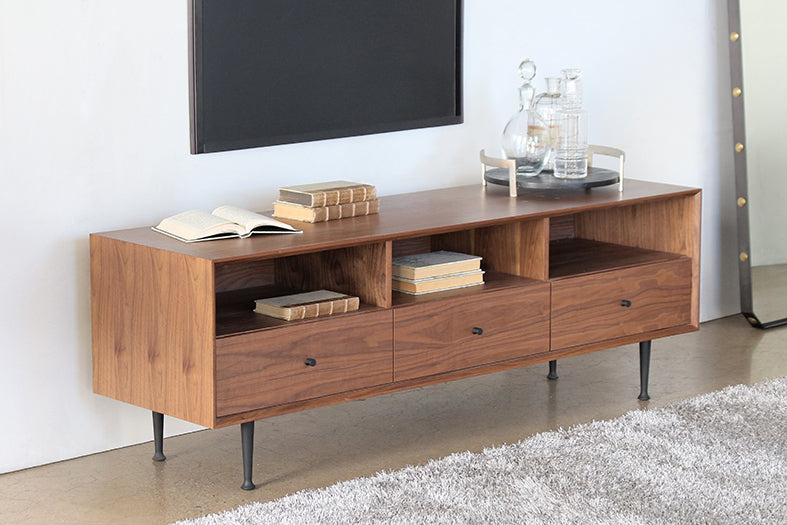 CS176 3 Drawer Midcentury Modern Media Console