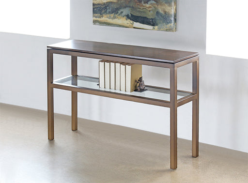 CS186 Mitchell Gold Parsons Console in Vintage Brass with Sienna Finish