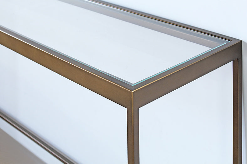 CS188 Mitchell Gold Vienna Console in Antique Brass