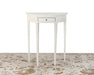 CS189 Chelsea Textiles Gustavian Demilune Console in White 