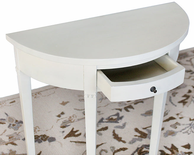 CS189 Chelsea Textiles Gustavian Demilune Console in White 