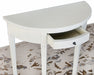 CS189 Chelsea Textiles Gustavian Demilune Console in White 