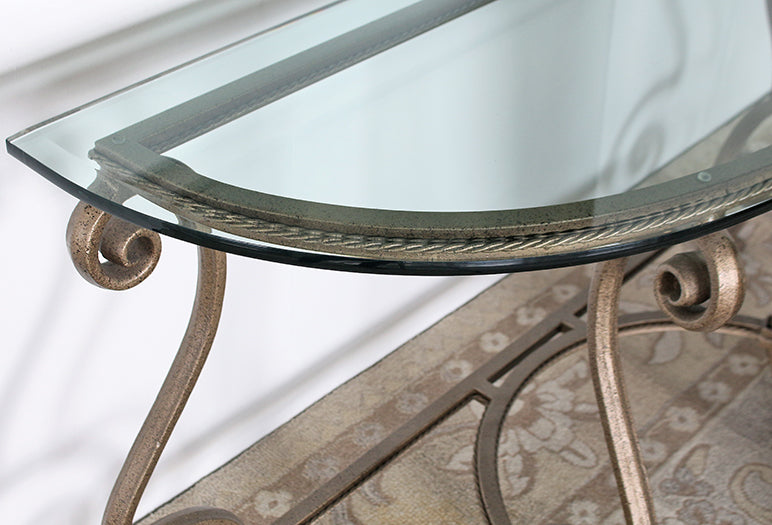 CS199 Solano Console Table with Glass Top