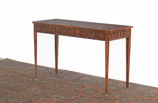 CS201 Mahogany Console Table with Circle Patterned Freize 