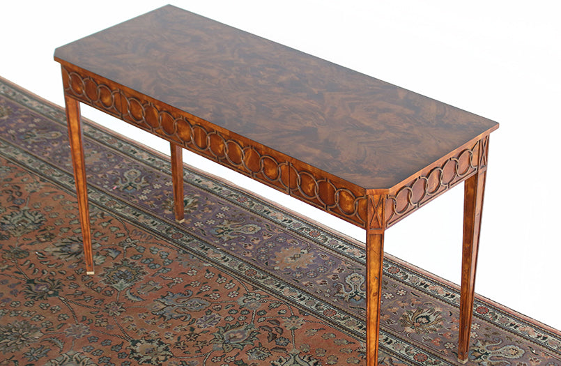 CS201 Mahogany Console Table with Circle Patterned Freize 