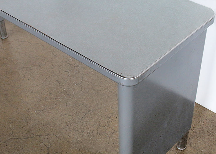 Gray Metal Steelcase Console Table