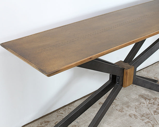 CS215 - Industrial Iron and Brass Console Table