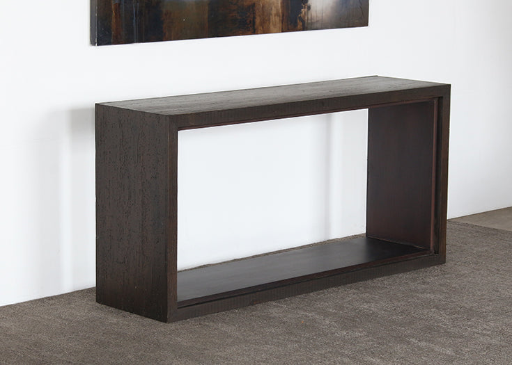 CS217 - Tobacco Stained Reclaimed Wood Cube Console Table