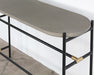CS232 - Iron Console Table W/Brass Accents & Concrete Top