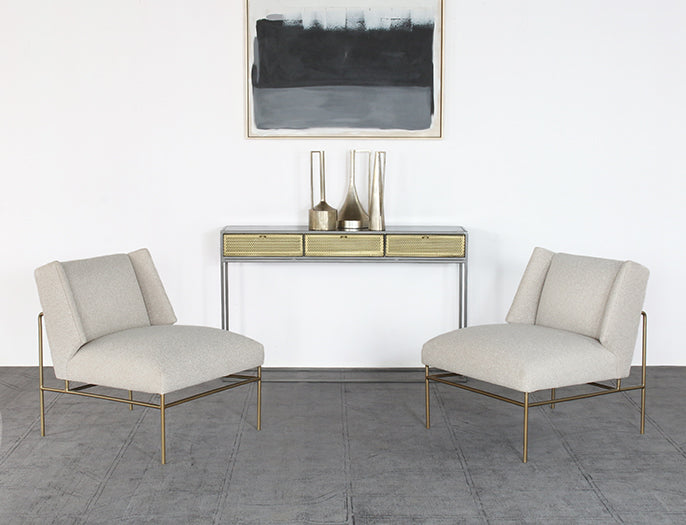 CS244 - Iron Console With Perforated Brass Drawer