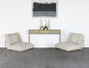 LC304 - Cream Slipper Chair On Brass Frame