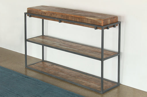 CS254 - Acacia Wood Sofa Table With Iron Leg Frame 