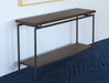 CS255 - Brown Mango Top Sofa Table With Iron Legs