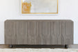 CS258 - Aged Grey Carved Media Console 