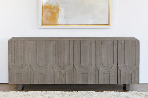 CS258 - Aged Grey Carved Media Console 