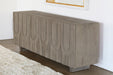 CS258 - Aged Grey Carved Media Console 