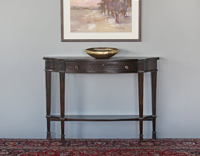Mahogany Console With Center Drawer
