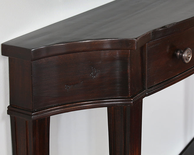 Mahogany Console With Center Drawer