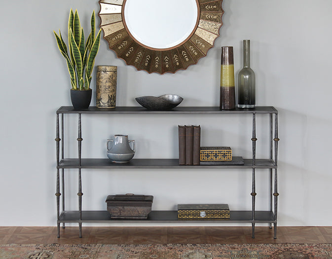Steel Console With Spindle Accents