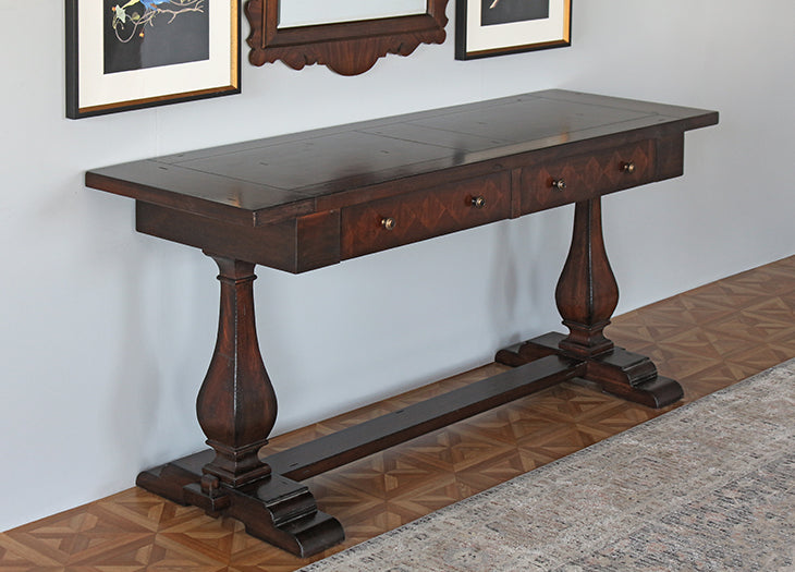 Antique Mahogany Finish Console