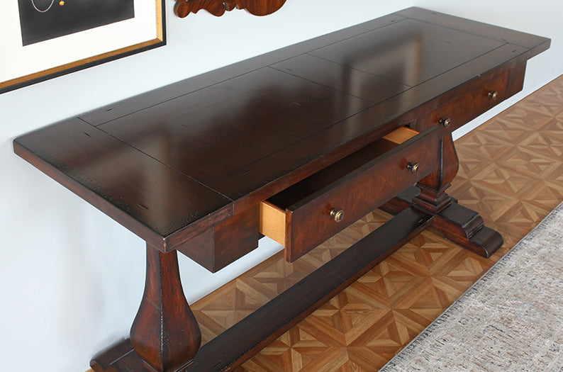 Antique Mahogany Finish Console
