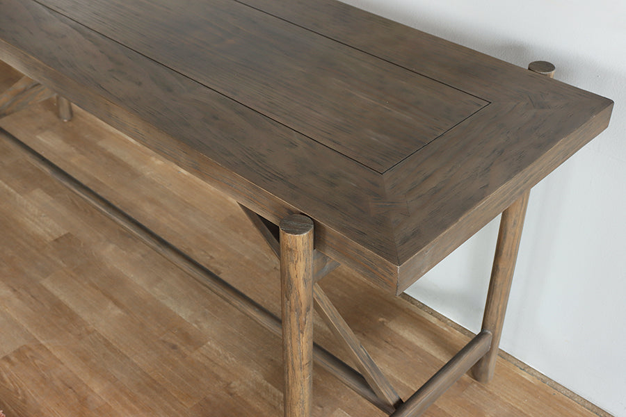 Sienna Brown Pine Console with Stretcher
