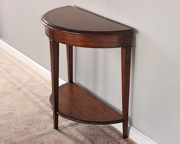 Demi-lune Console Table with Undershelf