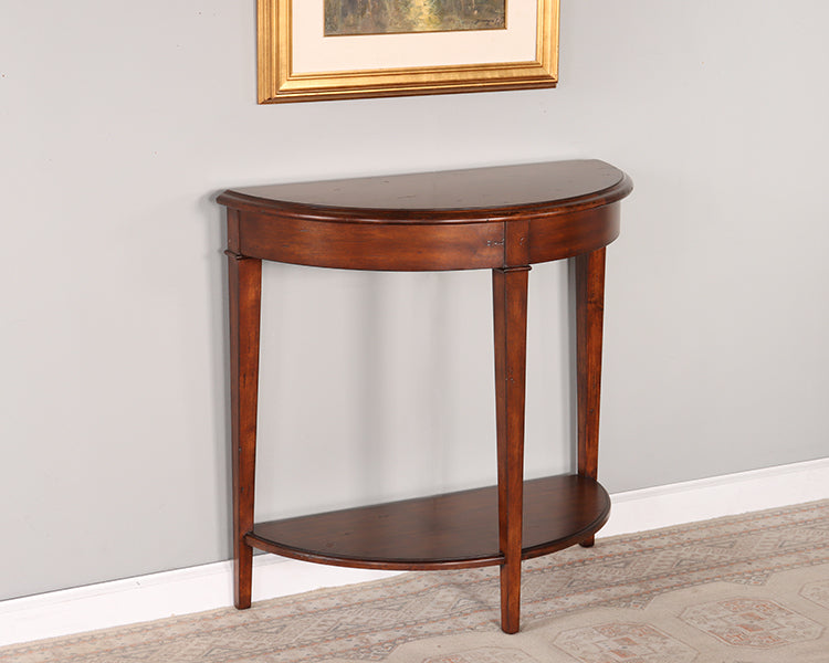 Demi-lune Console Table with Undershelf