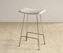 CST20 Polished Chrome Backless Counter Stool in White