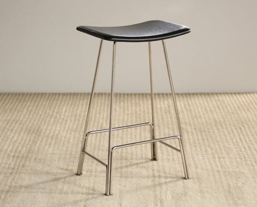 CST21 Polished Chrome Backless Counter Stool in Black